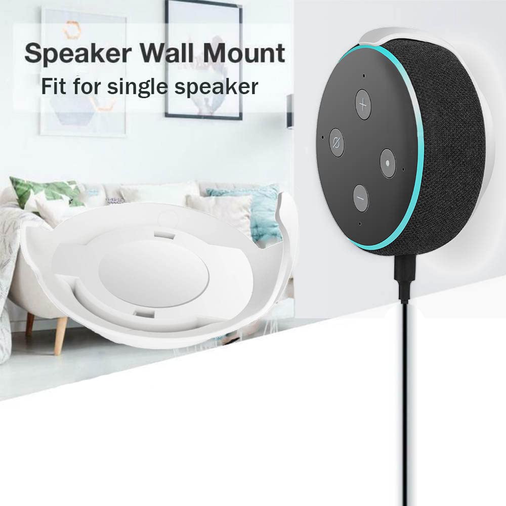 Haioulun Outlet Wall Mount Holder, Speaker Mount For Echo Dot 3, Smart Speaker Wall Holder Stand With Cord Management For Dot 3R